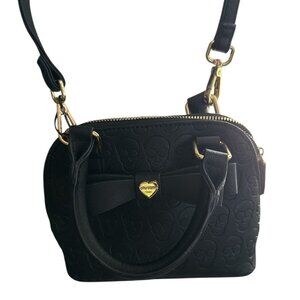 Betsey Johnson Black Bow Skulls Crossbody Bag and Matching ID Case - NWOT